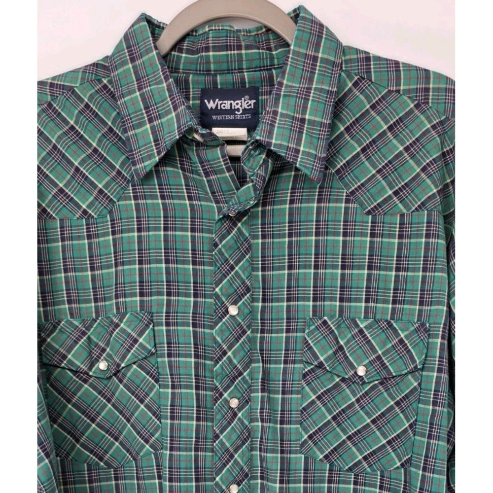 Men's Vintage 90s Wrangler Western Shirt Pearl Snap Lightweight XL